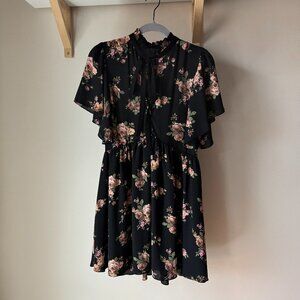 Zara Floral Mini Dress with Bow